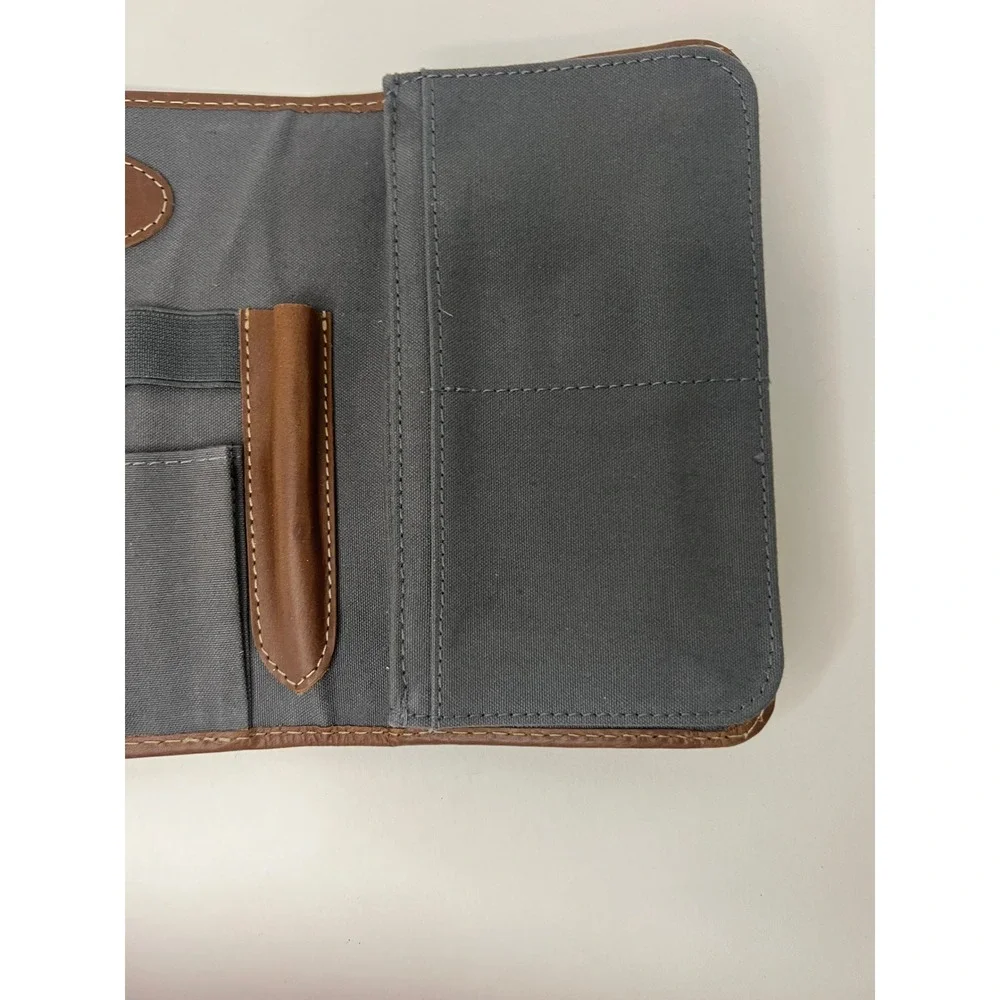 Indian‎ Motorcycle Brown Leather Trifold Travel Pouch Organizer Wallet 5 x 7